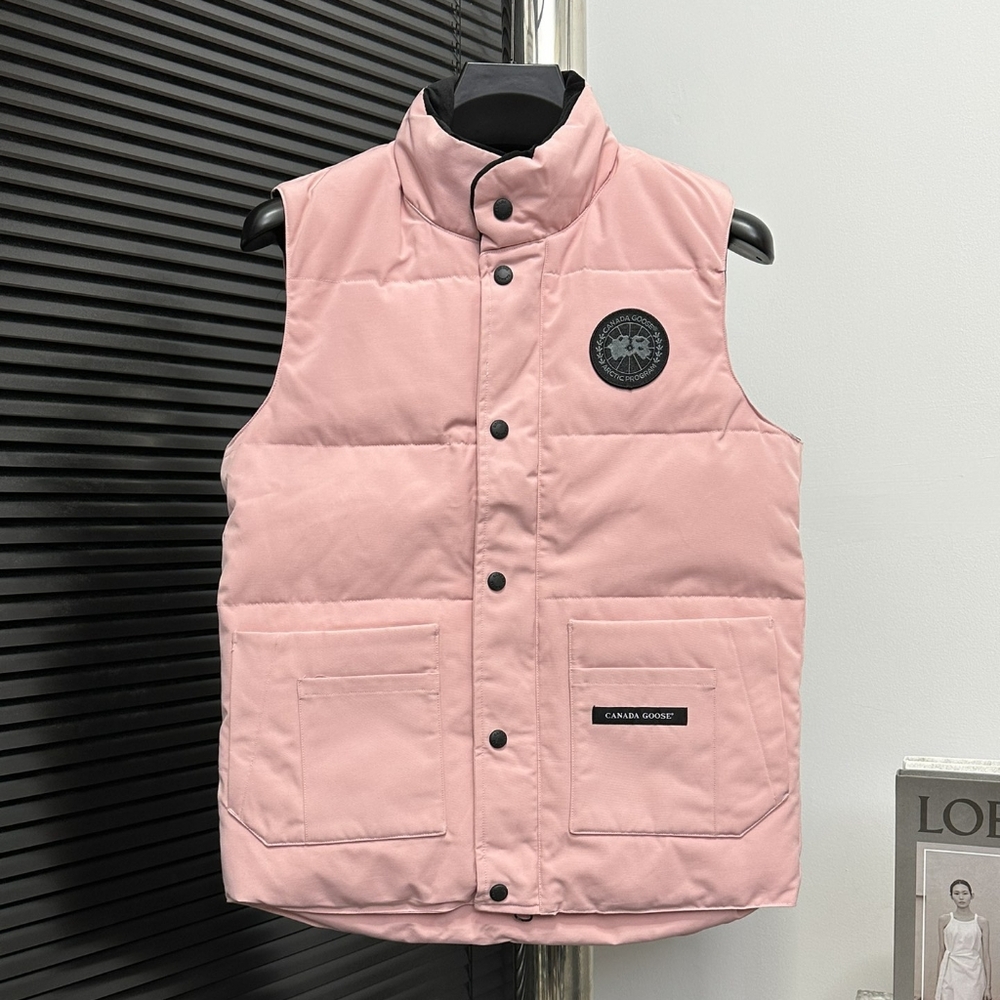 Canada Goose Down Vests Pink Black Logo